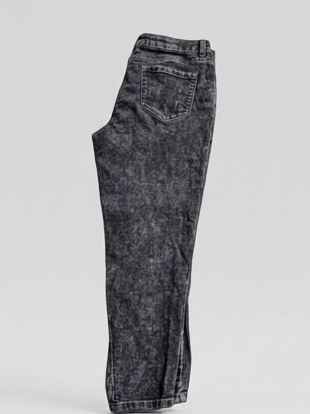 High Rise Acid Wash Black Ankle Jeans - Size 11/12